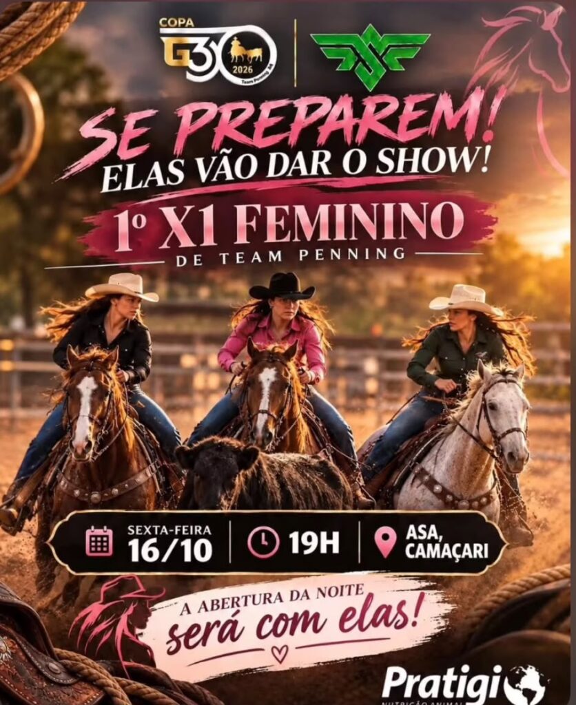 Copa G30 de Team Penning chega a Camaçari com disputas em quatro categorias e X1 Feminino